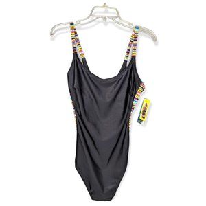 Anita One Piece Black & Multicolored One Piece Swimsuit Size 14/ E Cup